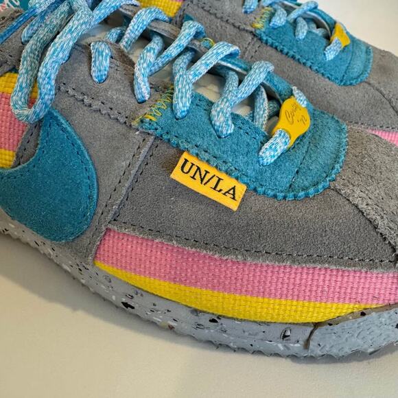 Nike x Union LA Cortez Light Smoke Grey / Blue Fury / Lemon Frost Mens Size 6.5 - Picture 6 of 9